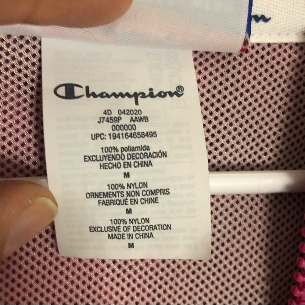Champion jacket tie dye rare Hoodie jacket Pink M - Picture 9 of 11